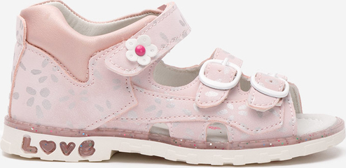Różowe buty dziecięce letnie Zapatos w kwiatki