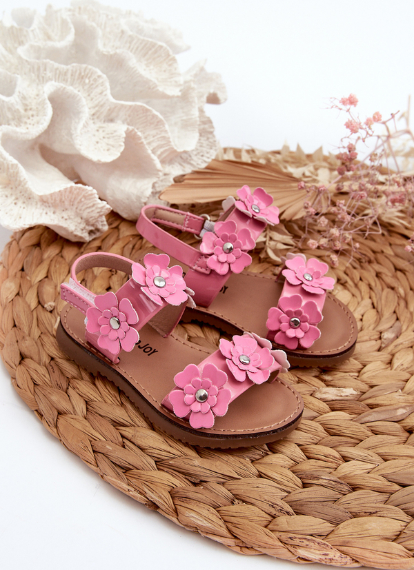 Różowe buty dziecięce letnie Zazoo na rzepy