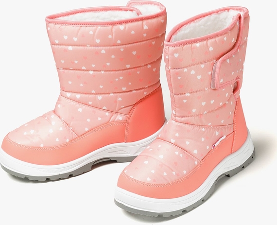 Różowe buty dziecięce zimowe 5.10.15. dla dziewczynek na zamek