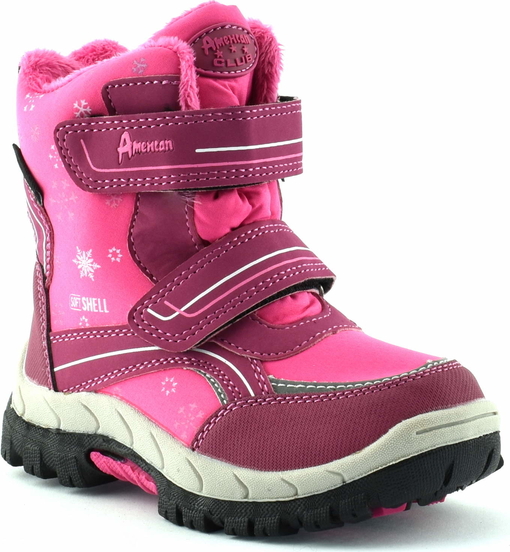 Różowe buty dziecięce zimowe American Club dla dziewczynek