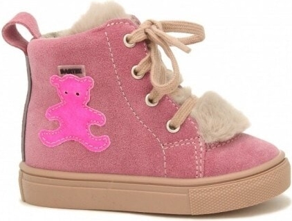 Różowe buty dziecięce zimowe Bartek z polaru