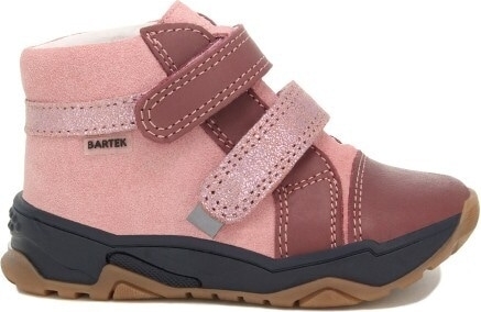 Różowe buty dziecięce zimowe Bartek ze skóry