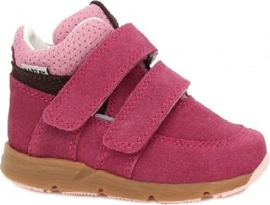 Różowe buty dziecięce zimowe Bartek ze skóry na rzepy
