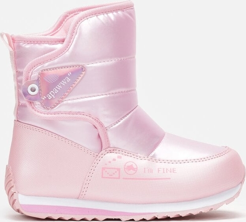Różowe buty dziecięce zimowe born2be na rzepy