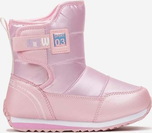 Różowe buty dziecięce zimowe born2be na rzepy dla dziewczynek