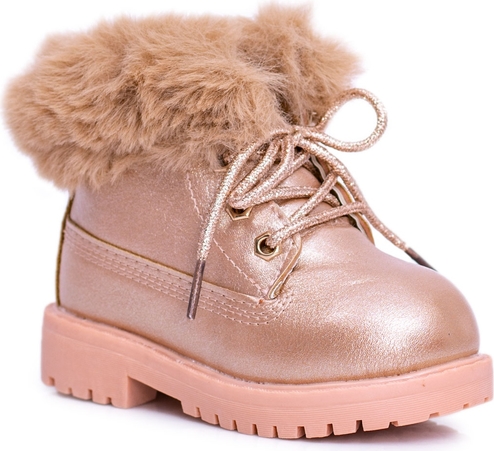 Różowe buty dziecięce zimowe Butymodne