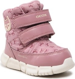 Różowe buty dziecięce zimowe Geox na rzepy