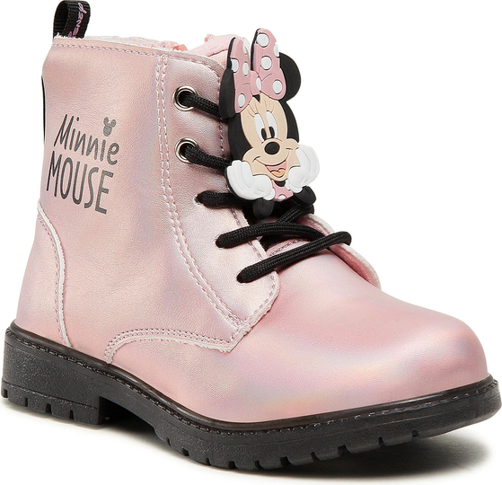 Różowe buty dziecięce zimowe Mickey&Friends sznurowane