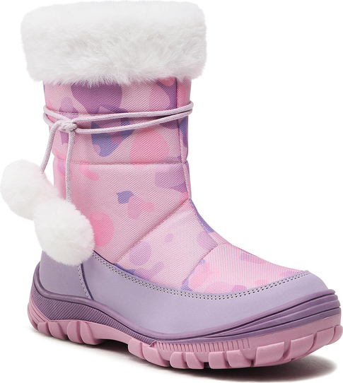 Różowe buty dziecięce zimowe Nelli Blu na zamek dla dziewczynek