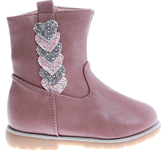 Różowe buty dziecięce zimowe Pantofelek24.pl dla dziewczynek na zamek