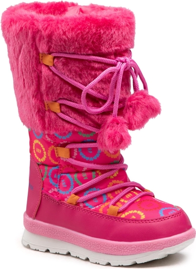 Różowe buty dziecięce zimowe Prada sznurowane