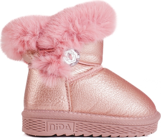 Różowe buty dziecięce zimowe Shelovet dla dziewczynek