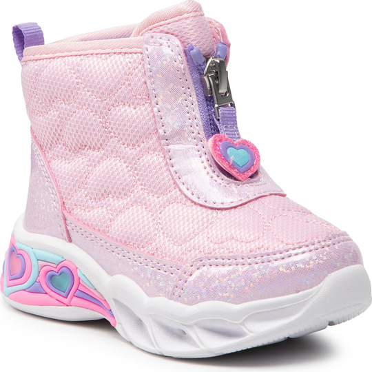 Różowe buty dziecięce zimowe Skechers dla dziewczynek