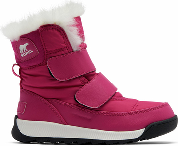 Różowe buty dziecięce zimowe Sorel na rzepy