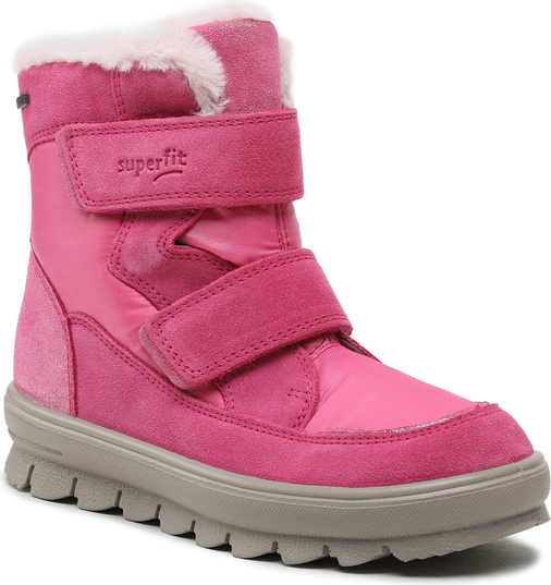 Różowe buty dziecięce zimowe Superfit z goretexu dla dziewczynek