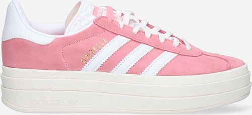 Różowe buty sportowe Adidas Originals w sportowym stylu na platformie
