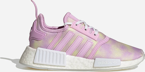 Różowe buty sportowe Adidas Originals w sportowym stylu nmd z płaską podeszwą