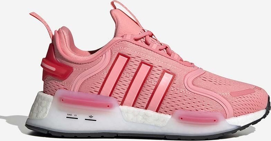 Różowe buty sportowe Adidas Originals z płaską podeszwą