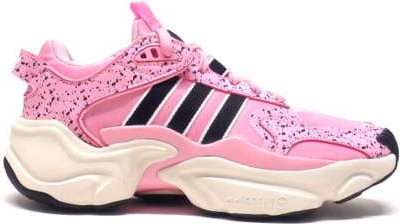 Różowe buty sportowe Adidas Originals ze skóry ekologicznej w sportowym stylu sznurowane