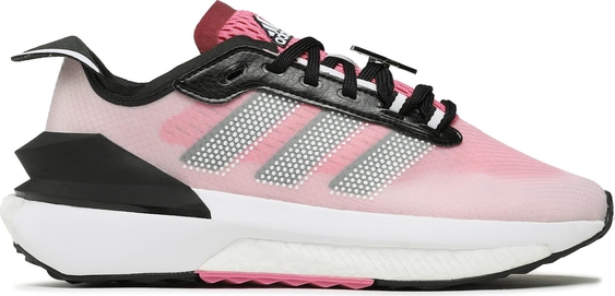 Różowe buty sportowe Adidas Sportswear z płaską podeszwą sznurowane w sportowym stylu