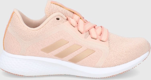 Różowe buty sportowe Adidas sznurowane w sportowym stylu z płaską podeszwą