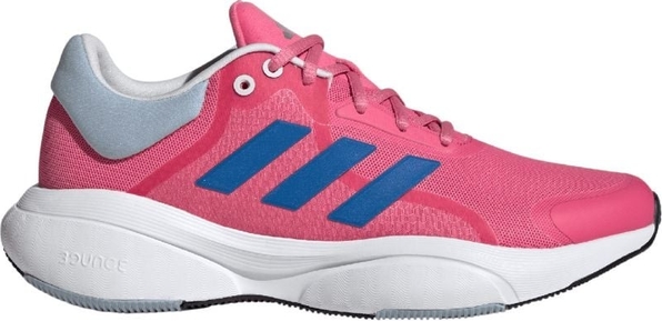 Różowe buty sportowe Adidas w sportowym stylu sznurowane z płaską podeszwą