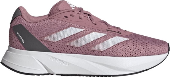 Różowe buty sportowe Adidas z płaską podeszwą sznurowane w sportowym stylu