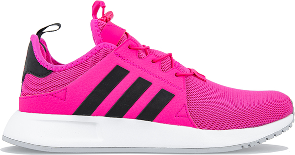 Różowe buty sportowe Adidas z płaską podeszwą ze skóry ekologicznej