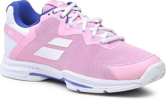 Różowe buty sportowe Babolat w sportowym stylu