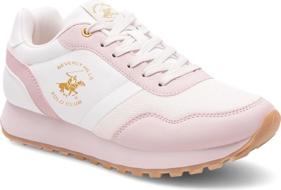 Różowe buty sportowe Beverly Hills Polo Club sznurowane