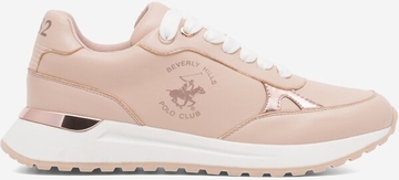 Różowe buty sportowe Beverly Hills Polo Club sznurowane z płaską podeszwą