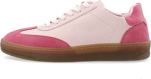 Różowe buty sportowe Bianco sznurowane w sportowym stylu ze skóry