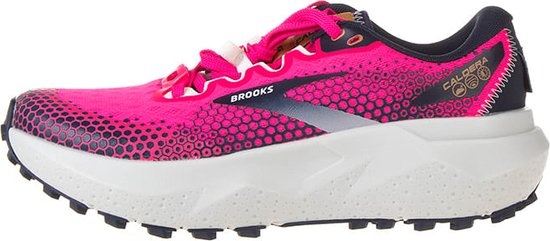 Różowe buty sportowe Brooks sznurowane w sportowym stylu z płaską podeszwą