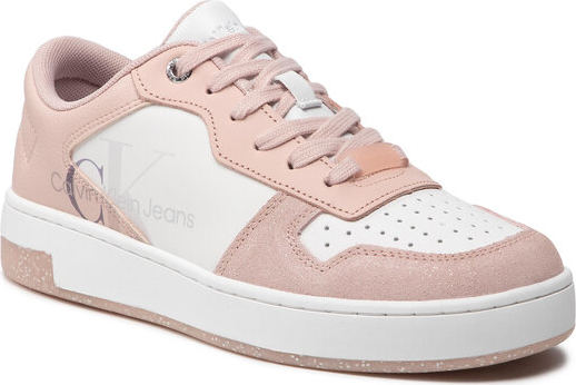 Różowe buty sportowe Calvin Klein sznurowane