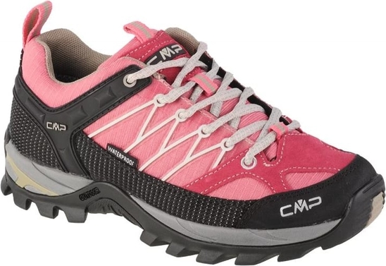 Różowe buty sportowe CMP sznurowane z płaską podeszwą w sportowym stylu