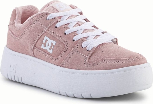 Różowe buty sportowe DC Shoes w sportowym stylu na platformie