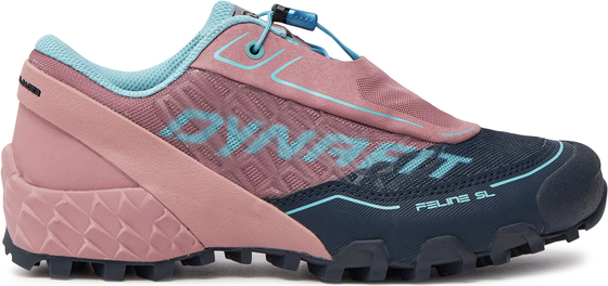 Różowe buty sportowe Dynafit z płaską podeszwą w sportowym stylu