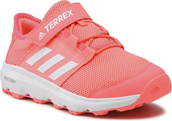 Różowe buty sportowe dziecięce Adidas na rzepy