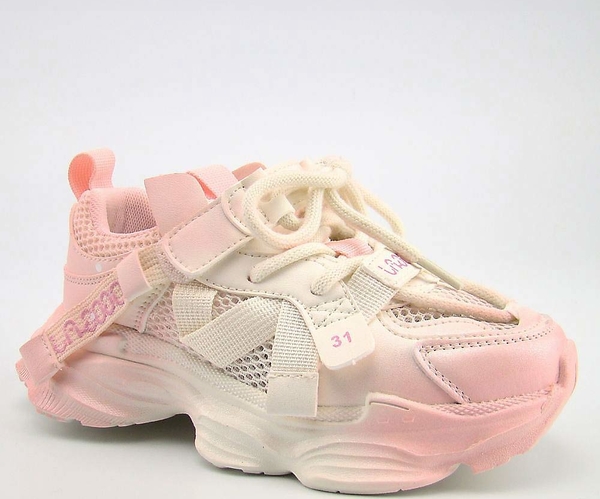Różowe buty sportowe dziecięce Apawwa dla dziewczynek z tkaniny