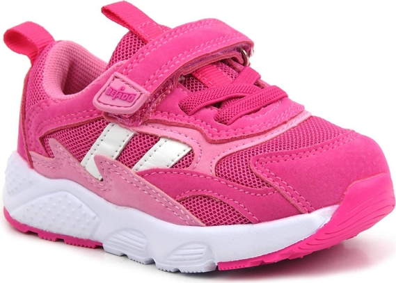 Różowe buty sportowe dziecięce Befado z tkaniny na rzepy