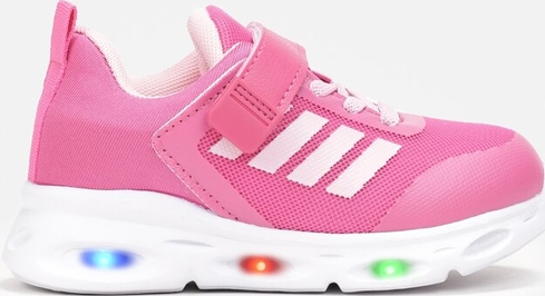 Różowe buty sportowe dziecięce born2be na rzepy dla dziewczynek