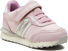 Różowe buty sportowe dziecięce Geox dla dziewczynek na rzepy