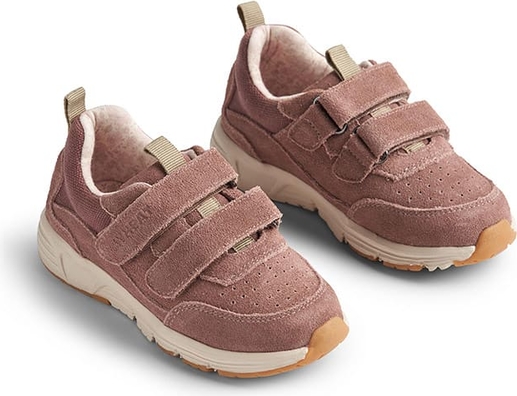 Różowe buty sportowe dziecięce Limango Polska z tkaniny na rzepy