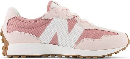 Różowe buty sportowe dziecięce New Balance dla dziewczynek z zamszu