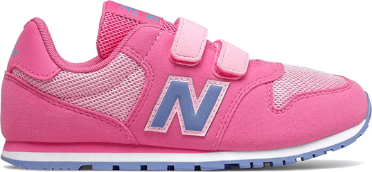Różowe buty sportowe dziecięce New Balance na rzepy z zamszu