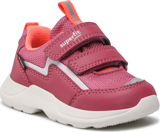 Różowe buty sportowe dziecięce Superfit na rzepy z goretexu dla dziewczynek