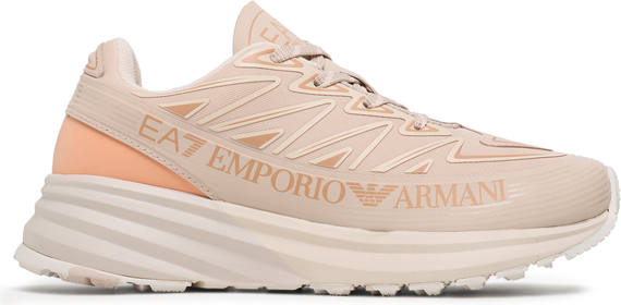 Różowe buty sportowe Emporio Armani na platformie