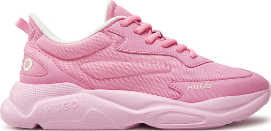 Różowe buty sportowe Hugo Boss sznurowane w sportowym stylu