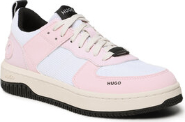 Różowe buty sportowe Hugo Boss w sportowym stylu sznurowane