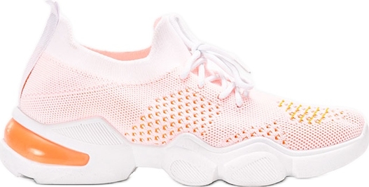 Różowe buty sportowe Inna marka w sportowym stylu z płaską podeszwą z tkaniny